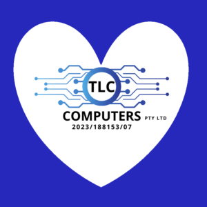 TLC Computers PTY LTD Logo Blue Heart